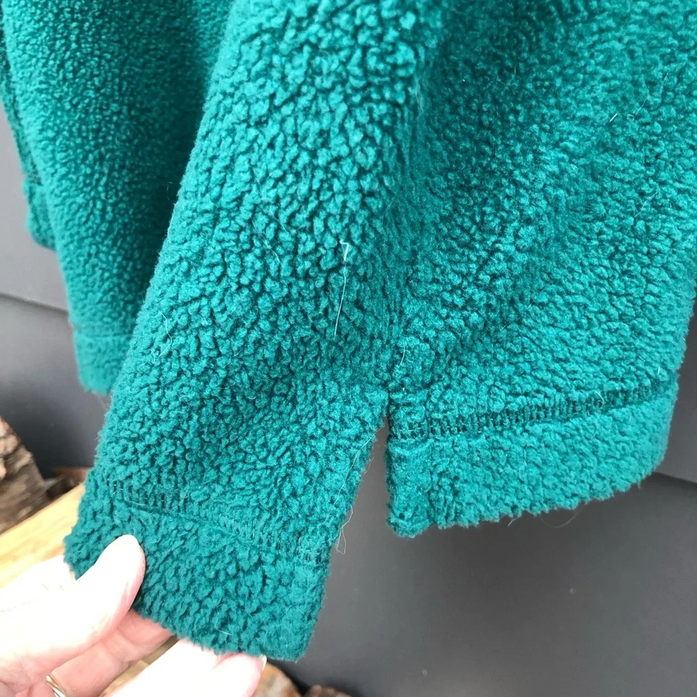 L.L. Bean Cozy Cottage Fleece with Shawl Collar - Green - M Petite - Picture 5 of 6